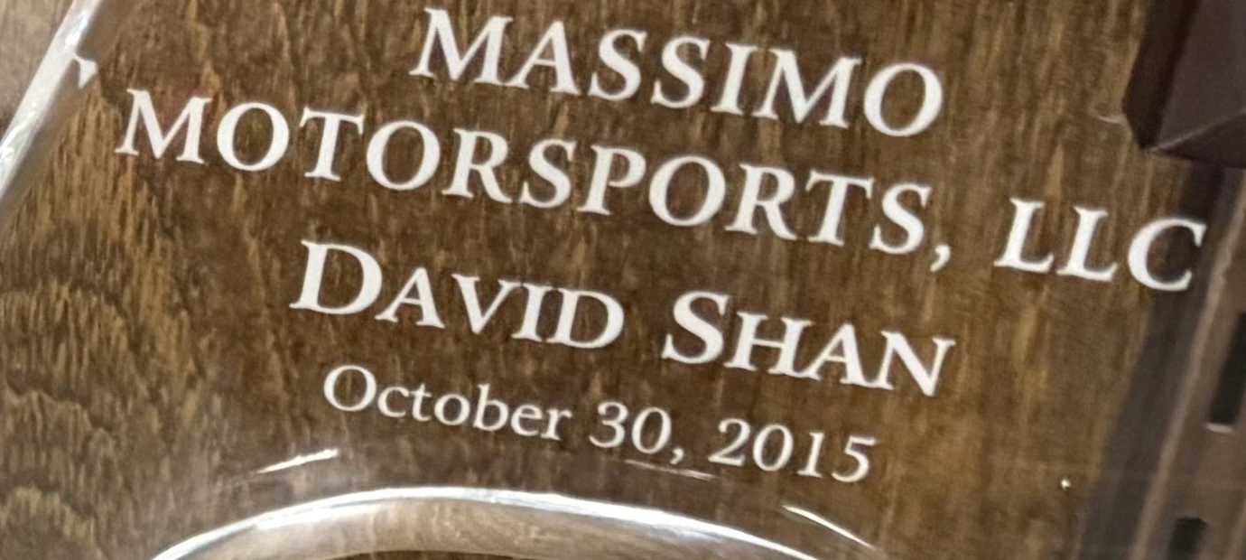 English inscription on the October 30, 2015 grand opening award